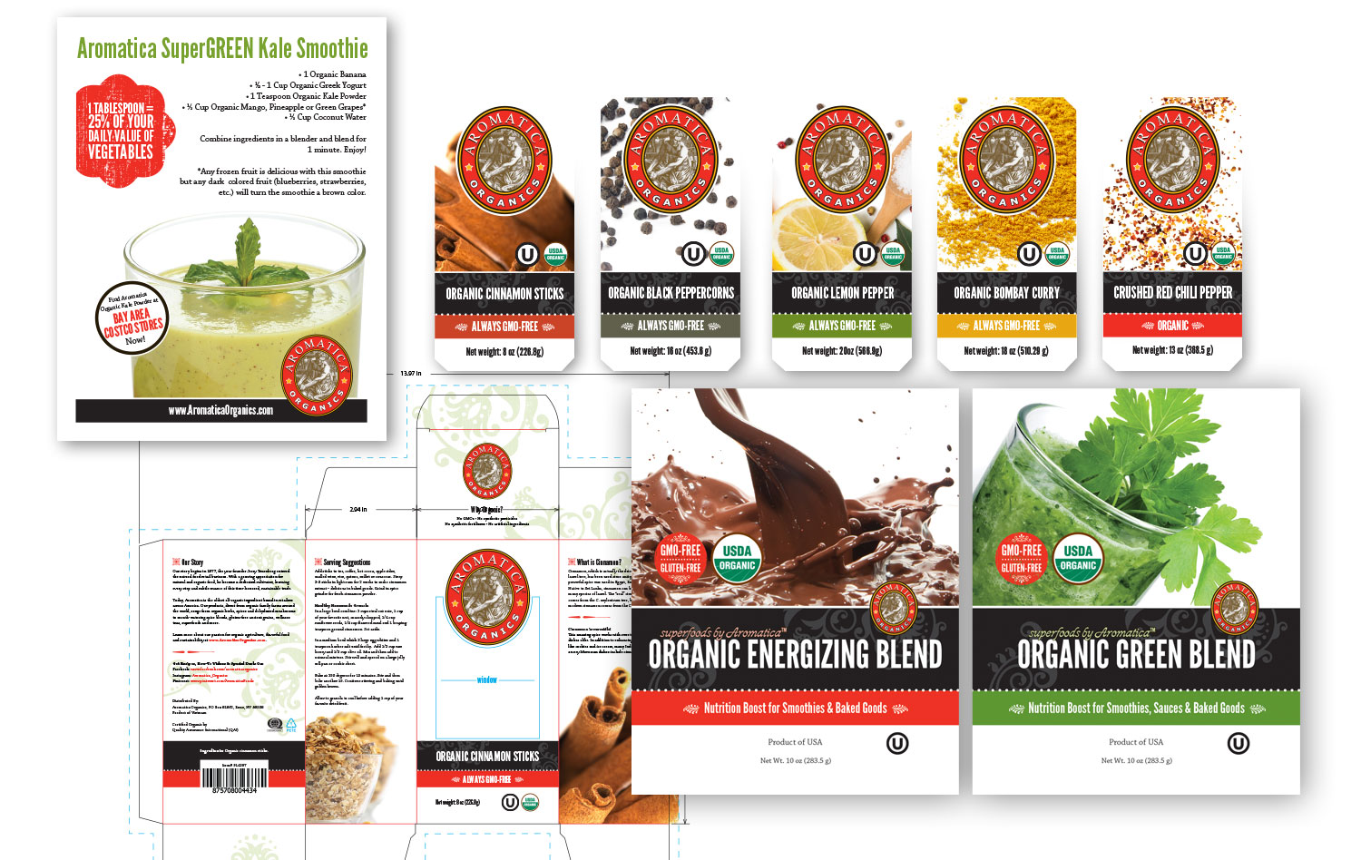 Aromatica Organics Packaging and Marketing Collateral